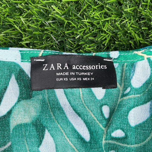 ZARA Tropical Crop Tie Front Top size X-small - Picture 5 of 6